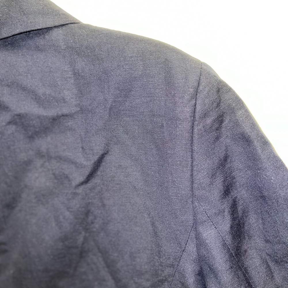 Levine Classics Trench Coat Women’s Sz 12 Blue Cotton Blend Pockets - Picture 11 of 15